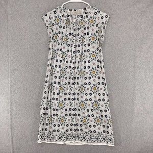Ann Taylor LOFT Shirt Dress Womens Size M Multicolor Geometric Floral Midi